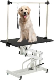 43 Inch Adjustable Heavy Type Hydraulic Pet Dog Grooming Table Upgraded Professional Drying Table Heavy Duty Frame with Adjustable Arm and Noose 43 Inch Adjustable Heavy Type Hydraulic Pet Dog Grooming Table Upgraded Professional Drying Table Heavy Duty Frame with Adjustable Arm and Noose