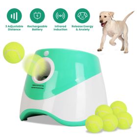 Automatic Dog Ball Launcher Included 6 Tennis Balls Dog With 3 Adjustable Launch Distance Interactive Ball Thrower Fetch Machine For Small Medium Automatic Dog Ball Launcher Included 6 Tennis Balls Dog With 3 Adjustable Launch Distance Interactive Ball Thrower Fetch Machine For Small Medium