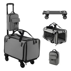1PC Outdoor Rolling Cat Carrier with Litter Bag and Dual-use Pads 1PC Outdoor Rolling Cat Carrier with Litter Bag and Dual-use Pads